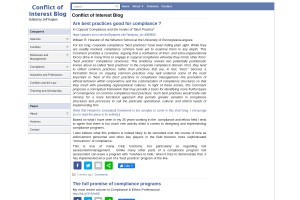 Screenshot of The Conflict of Interest Blog