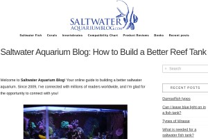 Screenshot of Saltwater Aquarium Blog