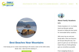 Screenshot of Family Vacations U.S