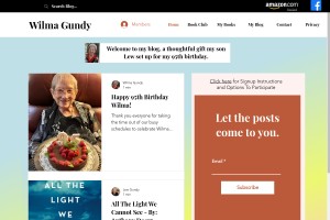 Screenshot of Wilma Gundy's Blog