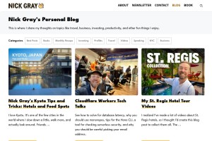 Screenshot of Nick Gray's Personal Blog and Photos