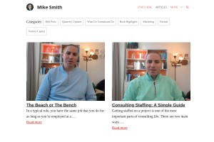 Screenshot of Mike Smith's Articles: Consulting, Life, and More
