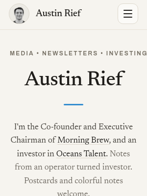 Screenshot of Austin Rief