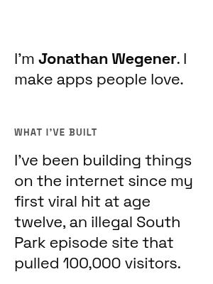 Screenshot of Jonathan Wegener