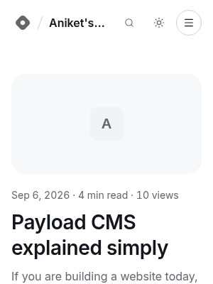 Screenshot of Aniket's Blog