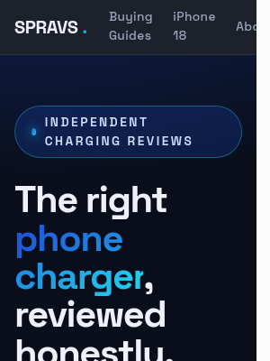 Screenshot of Spravs - Phone Charger Reviews