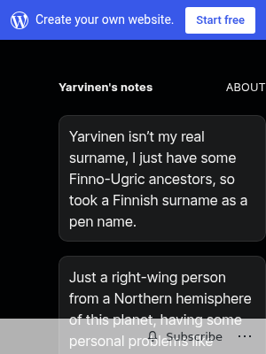 Screenshot of Yarvinen's notes