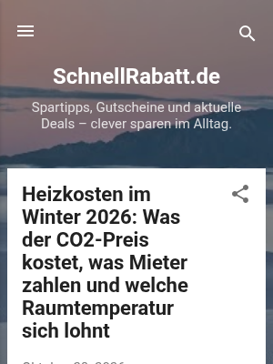 Screenshot of SchnellRabatt Spar-Ratgeber