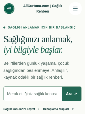 Screenshot of AliGurtuna.com — Turkish Health Education