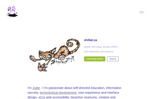 Screenshot of Jodie Struthers - illustration, design, + web development