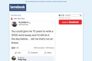 Screenshot of Lamebook.com