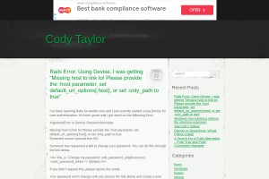 Screenshot of tech stuff from Cody Taylor