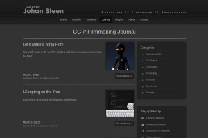 Screenshot of Johan Steen - 3D Portfolio, CG Artist