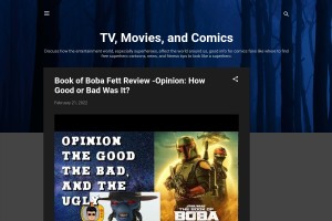 Screenshot of TV, Movies, and Comics