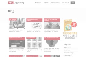 Screenshot of ABC Copywriting blog