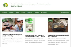 Screenshot of Sustainablog