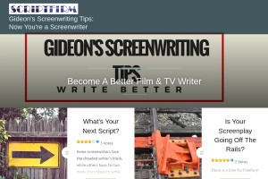Screenshot of Gideon's Screenwriting Tips: So Now You're a Screenwriter