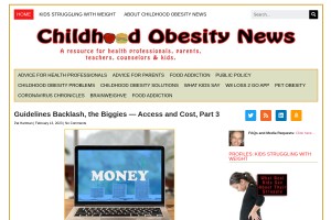Screenshot of Childhood Obesity News