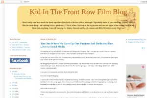 Screenshot of Kid In The Front Row Film Blog